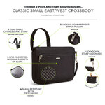 Travelon Classic Anti-Theft Small East/West Crossbody Bag Black 43115 - 6