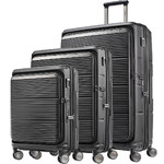 Samsonite Paralux Hardside Suitcase Set of 3 Black 56523, 56525, 57872 with FREE Digital Luggage Scale 12775