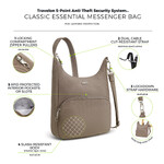 Travelon Classic Anti-Theft Essential Messenger Bag Hazelnut 42457 - 8