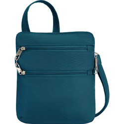 Travelon Classic Anti-Theft Slim Double Zip Crossbody Bag Teal 43116