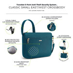 Travelon Classic Anti-Theft Small East/West Crossbody Bag Teal 43115 - 8