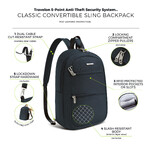 Travelon Classic Anti-Theft Tablet Convertible Backpack Sling Bag Midnight 43719 - 8