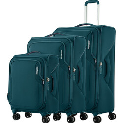 American Tourister Applite 5 Softside Suitcase Set of 3 Deep Ocean 53197, 53198, 53199 with FREE Digital Luggage Scale 12775