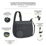 Travelon Metro Anti-Theft Saddle Crossbody Bag Gray Heather 43625 - 6