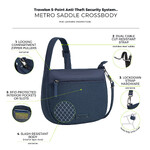 Travelon Metro Anti-Theft Saddle Crossbody Bag Navy Heather 43625 - 6