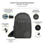 Travelon Metro Anti-Theft Tablet Sling Bag Gray Heather 43413 - 8