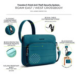 Travelon Roam Anti-Theft East/West Crossbody Bag Capri Blue 43676 - 8
