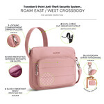 Travelon Roam Anti-Theft East/West Crossbody Bag Desert Pink 43676 - 7