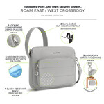 Travelon Roam Anti-Theft East/West Crossbody Bag Glacier 43676 - 8