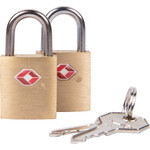 Travelon Travel Accessories Set of 2 TSA Accepted Padlocks Brass 13111