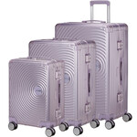 American Tourister Soundbox ALU Hardside Suitcase Set of 3 Stormy Lilac 55707, 55710, 55711 with FREE Digital Luggage Scale 12775