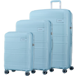 American Tourister Light Max Hardside Suitcase Set of 3 Misty Blue 48198, 48199, 48200 with FREE Digital Luggage Scale 12775