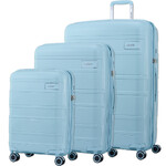 American Tourister Light Max Hardside Suitcase Set of 3 Misty Blue 48198, 48199, 48200 with FREE Digital Luggage Scale 12775