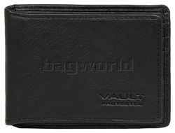 Vault Men's Fullgrain RFID Blocking Slide In Leather Credit Card Holder Black M017