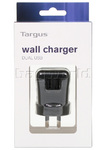Targus Dual USB Wall Charger Black APA72 - 3