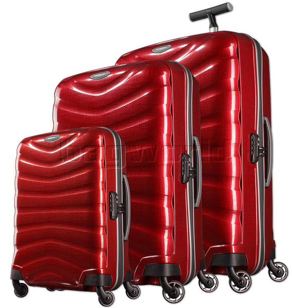 samsonite red hard case luggage