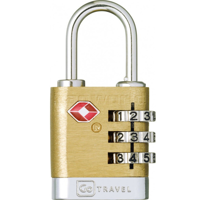Ref 709 Go Travel Solid Brass Mechanism Luggage Locks-Black-2 locks per Pack