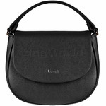 Lipault Plume Elegance Leather Saddle Bag Black 86218