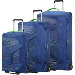 American Tourister Road Quest Wheel Duffle Set of 3 Blue 07656, 07657, 07658 with FREE Samsonite Luggage Scale 34042