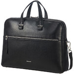 Samsonite Highline II 15.6" Laptop & Tablet Bailhandle Leather Briefcase Black 03165 with FREE Samsonite Business Coffee Cup