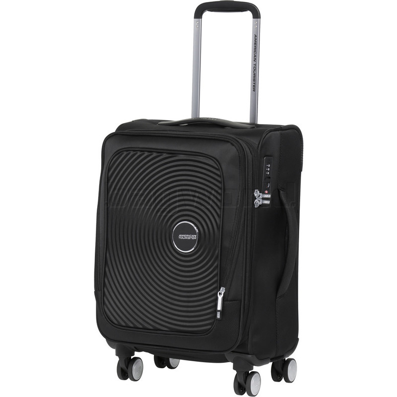 suitcase with recessed wheels
