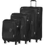 American Tourister Curio SS Softside Suitcase Set of 3 Black 22702, 22701, 22700 with FREE Samsonite Luggage Scale 34042	