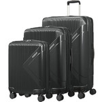 American Tourister Modern Dream Hardside Suitcase Set of 3 Black 10082, 10081, 22087 with FREE Samsonite Luggage Scale 34042