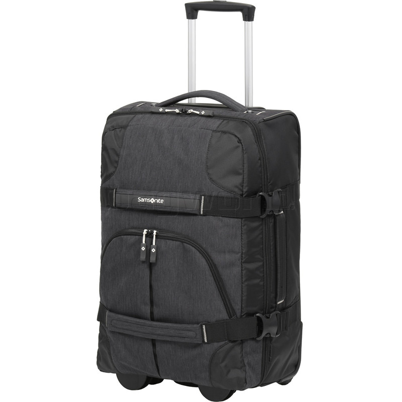 black duffle bag with wheels