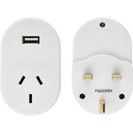 Samsonite Travel Accessories Adaptor Plug USB Australia to UK & HK White 86342