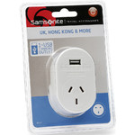 Samsonite Travel Accessories Adaptor Plug USB Australia to UK & HK White 86342 - 1