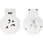 Samsonite Travel Accessories Adaptor Plug USB USA & UK to Australia White 86348
