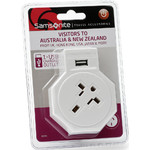 Samsonite Travel Accessories Adaptor Plug USB USA & UK to Australia White 86348 - 1