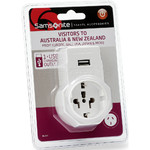 Samsonite Travel Accessories Adaptor Plug USB USA & EU to Australia White 86349 - 1
