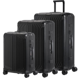 Samsonite Lite-Box ALU Hardside Suitcase Set of 3 Black 22705, 22706, 22707 with FREE Memory Foam Pillow 21244