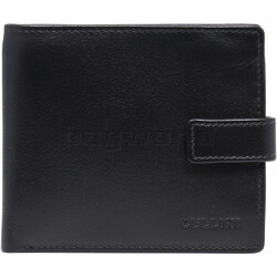 Cellini Men's Shelby RFID Blocking Tab Leather Wallet Black MH203