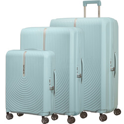 Samsonite Hi-Fi Hardside Suitcase Set of 3 Sky Blue 32800, 32802, 32803 with FREE Digital Luggage Scale 12775