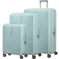 Samsonite Hi-Fi Hardside Suitcase Set of 3 Sky Blue 32800, 32802, 32803 with FREE Memory Foam Pillow 21244