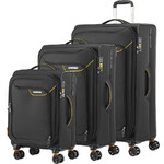 American Tourister Applite 4 Eco Softside Suitcase Set of 3 Black 45822, 45823, 45824 with FREE Memory Foam Pillow 21244