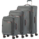 American Tourister Applite 4 Eco Softside Suitcase Set of 3 Grey 45822, 45823, 45824 with FREE Memory Foam Pillow 21244