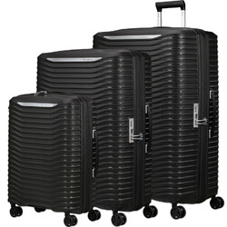 Samsonite Upscape Hardside Suitcase Set of 3 Black 43108, 43110, 43111 with FREE Memory Foam Pillow 21244