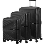 American Tourister Airconic Hardside Suitcase Set of 3 Onyx Black 28186, 28187, 28188 with FREE Memory Foam Pillow 21244