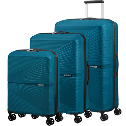 American Tourister Airconic Hardside Suitcase Set of 3 Deep Ocean 28186, 28187, 28188 with FREE Memory Foam Pillow 21244 