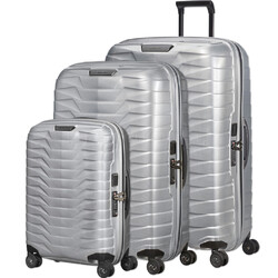 Samsonite Proxis Hardside Suitcase Set of 3 Silver 26035, 26042, 26043 with FREE Memory Foam Pillow 21244