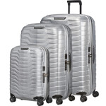 Samsonite Proxis Hardside Suitcase Set of 3 Silver 26035, 26042, 26043 with FREE Memory Foam Pillow 21244