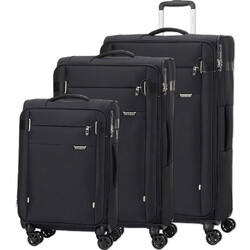 Samsonite City Rhythm Softside Suitcase Set of 3 Black 36824, 36825, 36826 with FREE Memory Foam Pillow 21244