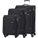Samsonite City Rhythm Softside Suitcase Set of 3 Black 36824, 36825, 36826 with FREE Digital Luggage Scale 12775