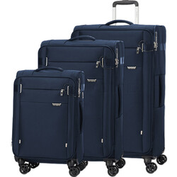 Samsonite City Rhythm Softside Suitcase Set of 3 Navy 36824, 36825, 36826 with FREE Digital Luggage Scale 12775