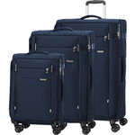 Samsonite City Rhythm Softside Suitcase Set of 3 Navy 36824, 36825, 36826 with FREE Digital Luggage Scale 12775