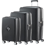 American Tourister Squasem Hardside Suitcase Set of 3 Black 45745, 45746, 45747 with FREE Memory Foam Pillow 21244
