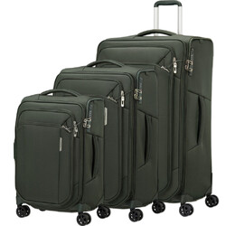 Samsonite Respark Softside Suitcase Set of 3 Forest Green 43325, 43330, 43331 with FREE Memory Foam Pillow 21244